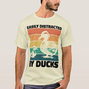 Easily Distracted By Ducks Lover Cool Farming Love T-Shirt