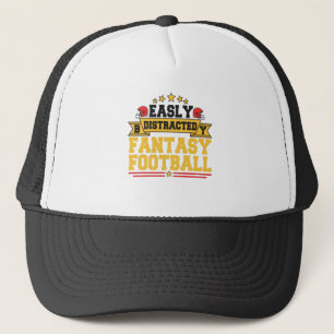 Easily Distracted By Fantasy Football Funny Gift Trucker Hat
