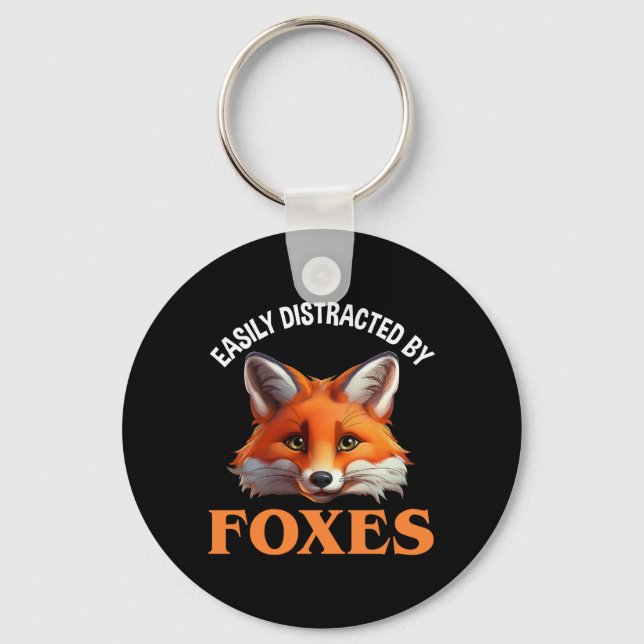 Easily Distracted By Foxes Keychain (Front)