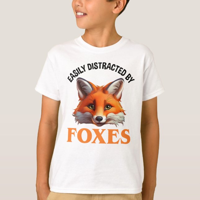 Easily Distracted By Foxes T-Shirt (Front)