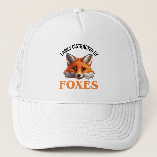 Easily Distracted By Foxes Trucker Hat (Front)