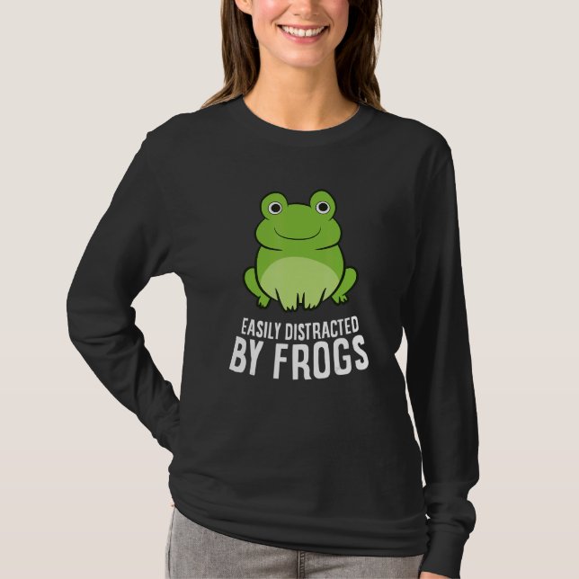 Easily Distracted By Frogs Amphibian Love Frogs T-Shirt (Front)