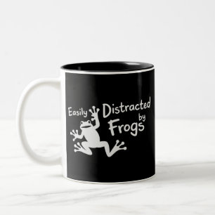 Easily Distracted By Frogs Animal Frogs Mom Animal Two-Tone Coffee Mug