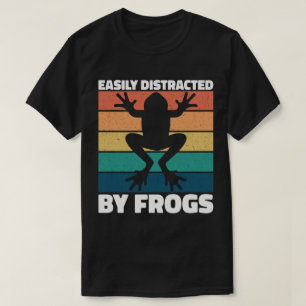 Easily Distracted By Frogs Lovers Colorful Design T-Shirt