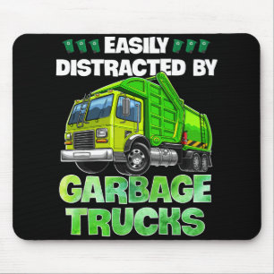 Easily Distracted By Garbage Trucks Funny Gift Mouse Pad