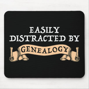 Easily Distracted By Genealogy Mouse Pad