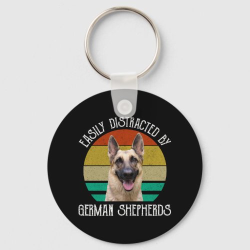 Easily Distracted By German Shepherds Keychain