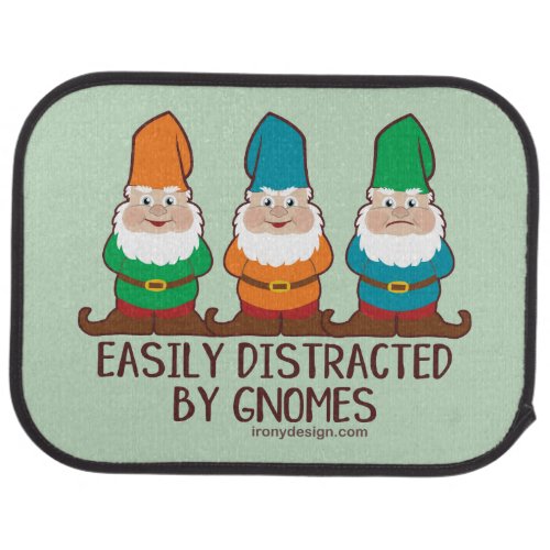 Easily Distracted by Gnomes Car Floor Mat