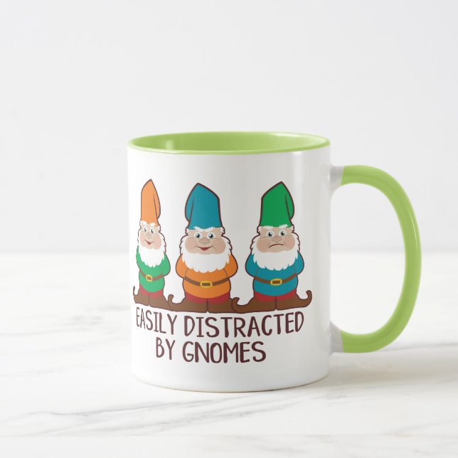 Easily Distracted by Gnomes Cute Coffee Mug (Right)