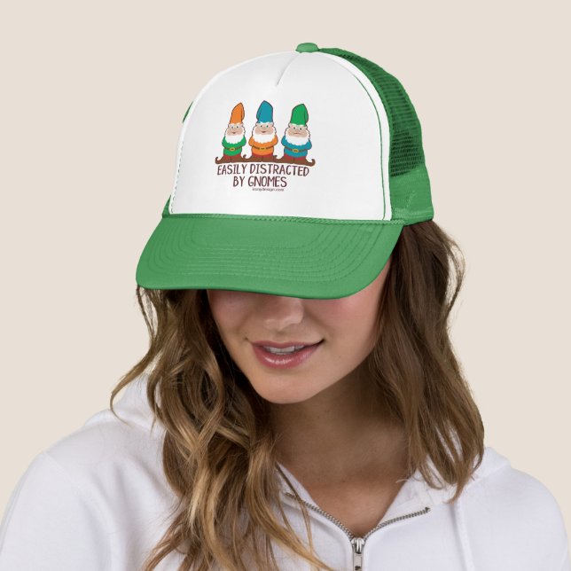 Easily Distracted by Gnomes Trucker Hat (In Situ)