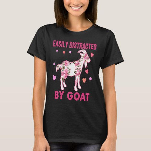 Easily Distracted By Goat  Costume Flower T_Shirt