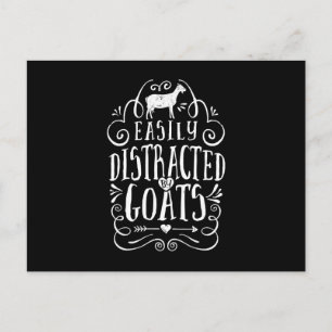 Easily Distracted By Goats Funny Goat Lover Gifts Invitation Postcard
