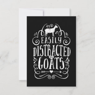 Easily Distracted By Goats Funny Goat Lover Gifts RSVP Card