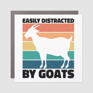 Easily Distracted By Goats Lovers Kawaii Pet Funny Car Magnet
