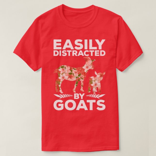 Easily Distracted By Goats T-Shirt (Design Front)