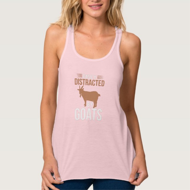 Easily Distracted by Goats Tank Top (Front)