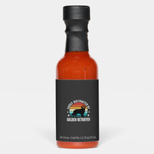 Easily Distracted by Golden Retriever Retro Sunset Hot Sauces
