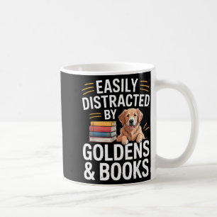 Easily Distracted By Goldens &amp; Books - Golden  Coffee Mug