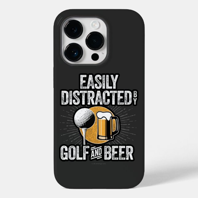 Easily Distracted by Golf and Beer Case-Mate iPhon iPhone Case (Back)