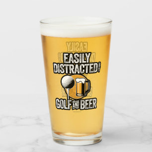 Easily Distracted by Golf and Beer Glass
