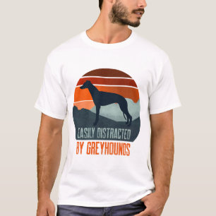 Easily Distracted By Greyhounds Dog Walking T-Shirt