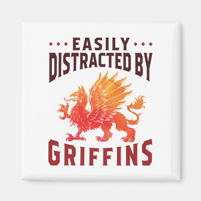 Easily Distracted by Griffins Cool Fantasy Lover Magnet (Front)