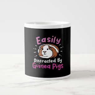 Easily Distracted By Guinea Pigs   Cute Pet Lover Giant Coffee Mug