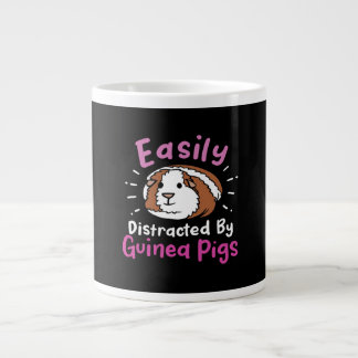 Easily Distracted By Guinea Pigs | Cute Pet Lover Giant Coffee Mug