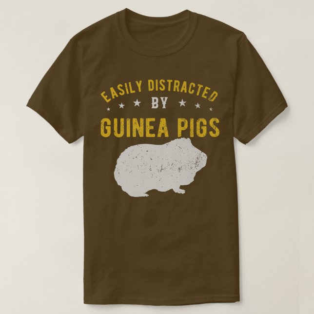Easily distracted by Guinea pigs Premium  T-Shirt (Design Front)