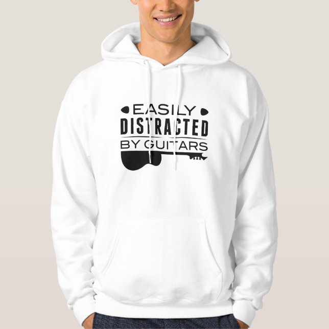 Easily Distracted By Guitars Hoodie (Front)