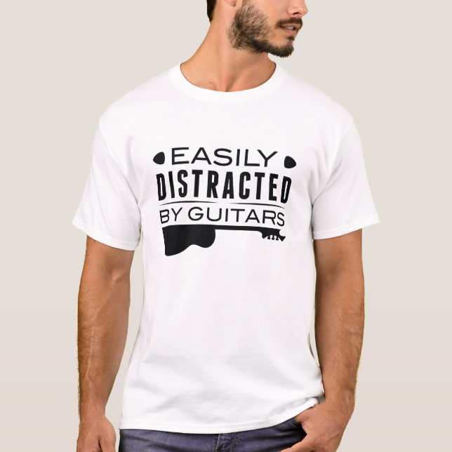Easily Distracted By Guitars T-Shirt (Front)