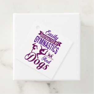 Easily Distracted By Gymnastics and Dogs Favor Tags