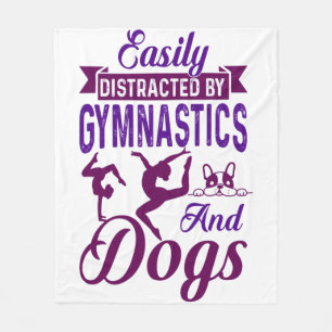 Easily Distracted By Gymnastics and Dogs Fleece Blanket