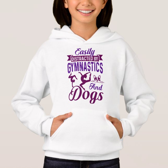 Easily Distracted By Gymnastics and Dogs Hoodie (Front)