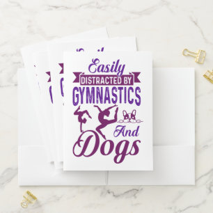 Easily Distracted By Gymnastics and Dogs Pocket Folder