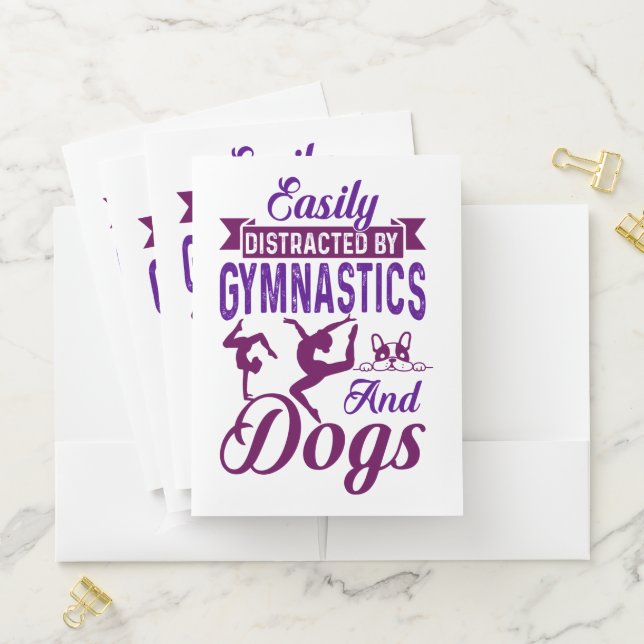 Easily Distracted By Gymnastics and Dogs Pocket Folder (In Situ)