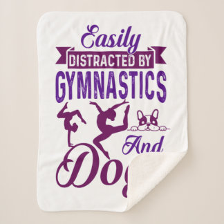 Easily Distracted By Gymnastics and Dogs Sherpa Blanket