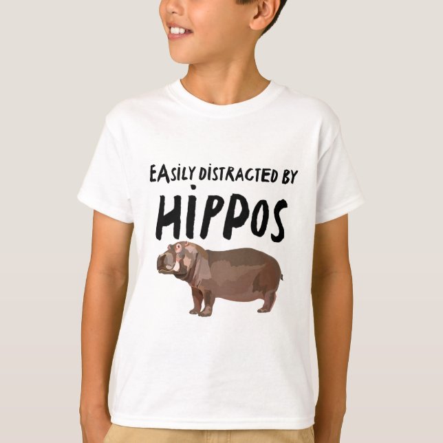 Easily Distracted By Hippos T-Shirt (Front)