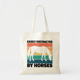 Easily Distracted By Horses Farming Lover Cool  Tote Bag