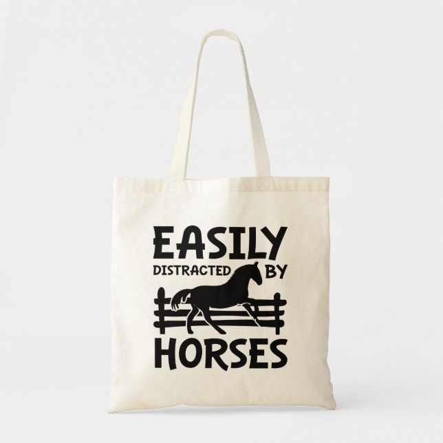 Easily Distracted By Horses Tote Bag (Front)