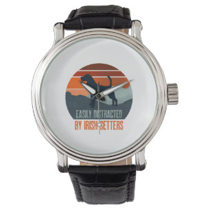 Easily Distracted By Irish Setters Dog Walking Watch