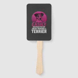 Easily Distracted By Jack Russell Terrier Hand Fan