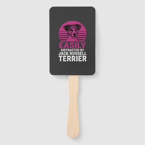 Easily Distracted By Jack Russell Terrier Hand Fan