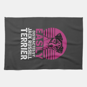 Easily Distracted By Jack Russell Terrier Kitchen Towel