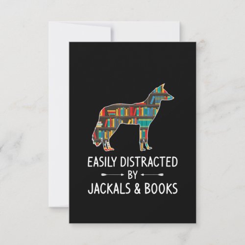 Easily Distracted By Jackals _ Books Lover Gift Thank You Card