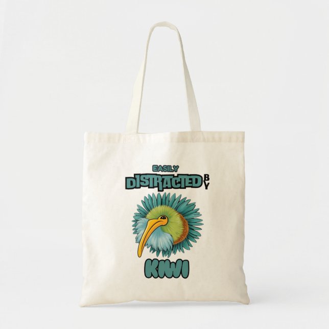 Easily distracted by kiwi tote bag (Front)