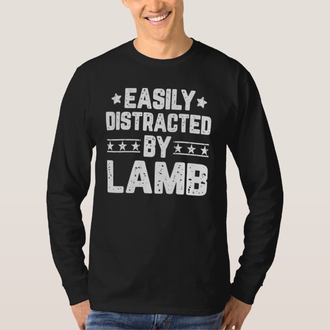 Easily Distracted By Lamb  Lamb T-Shirt (Front)