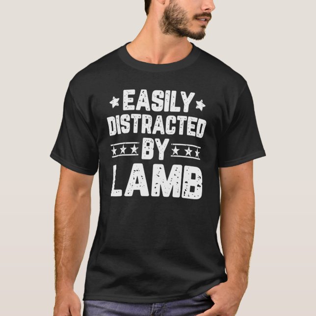 Easily Distracted By Lamb  Lamb T-Shirt (Front)