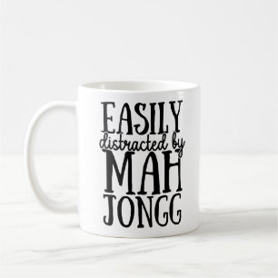 Easily Distracted By Mah Jongg Funny Coffee Mug