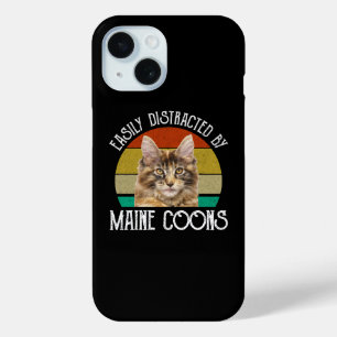 Easily Distracted By Maine Coons iPhone 15 Case